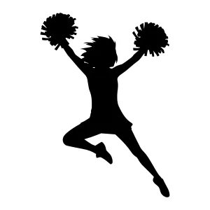 Silhouette Cheerleader Jumping