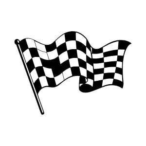Black & White Checkered Flag Vector Illustration