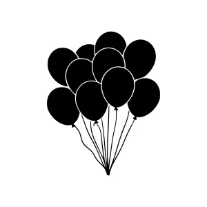 Black Balloons Silhouette Celebration