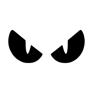 Evil Eyes Vector Icon - Black Outline