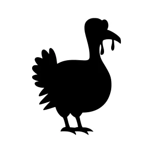 Black Turkey Silhouette Vector Icon