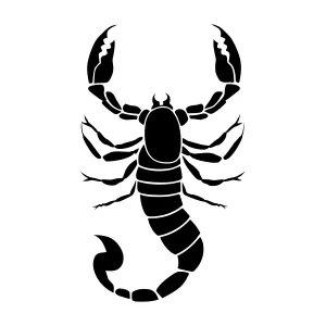 Black Silhouette Scorpion Vector Illustration