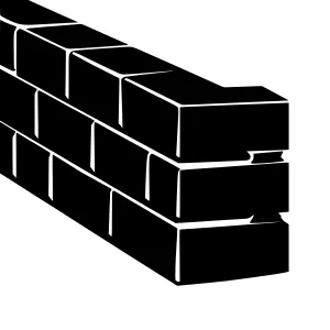 Black Brick Wall Silhouette Vector Illustration
