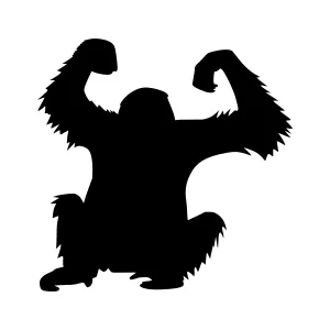 Silhouette Gorilla Strength Vector Graphic