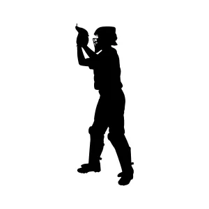 Silhouette Baseball Player - Action Shot