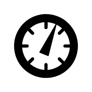Speedometer Icon - Black Outline