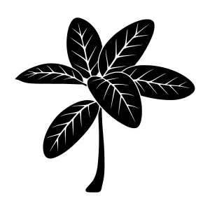 Black Leaf Silhouette Vector Illustration