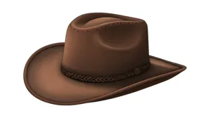 Brown Leather Cowboy Hat - 3D Render