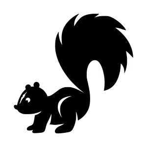Silhouette Skunk Vector Illustration