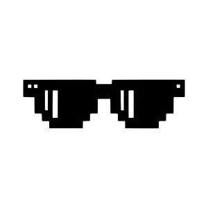 Pixelated Sunglasses - Retro 8-Bit Graphic