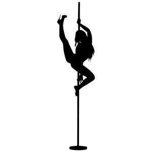 Pole Dancer Silhouette - Black on White