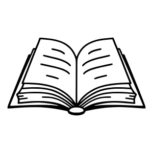 Open Book Icon - Black Outline
