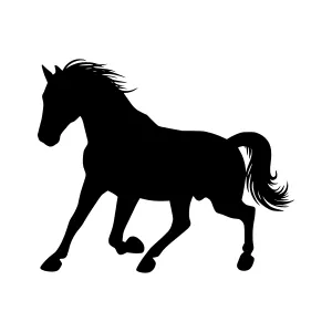 Silhouette Horse Running - Black Vector Graphic