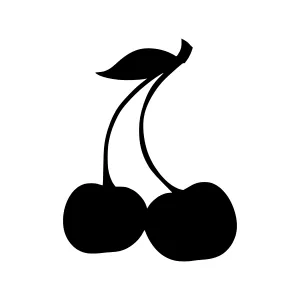 Black Cherry Silhouette Icon