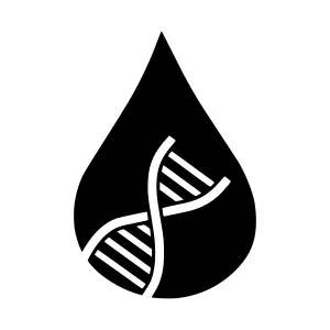 DNA Drop Icon - Black & White Vector