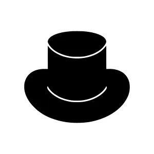 Black Top Hat Icon - Vector Illustration