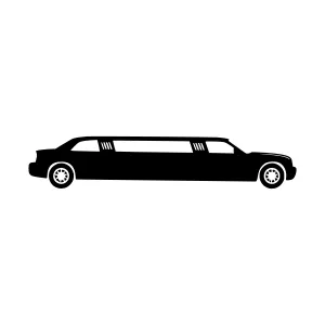 Black Limousine Silhouette Vector Illustration