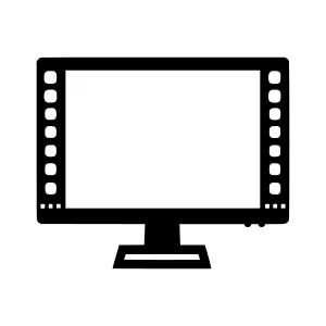 Computer Monitor Icon - Black Outline