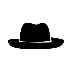 Black Fedora Hat Silhouette Icon