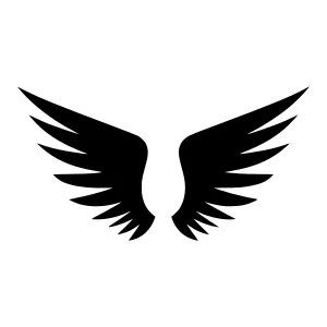 Black Wings Icon - Simple Vector Illustration