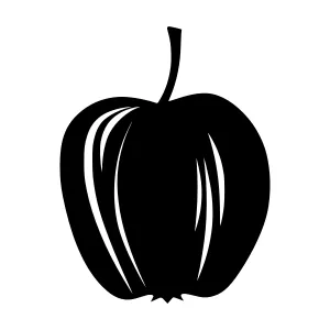 Black Apple Silhouette Vector Icon