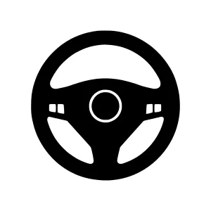 Steering Wheel Icon - Vector Illustration