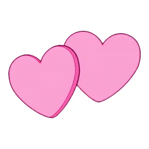 Pink Heart Duo - Vector Illustration