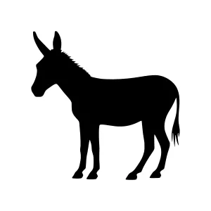 Silhouette Donkey Vector Graphic