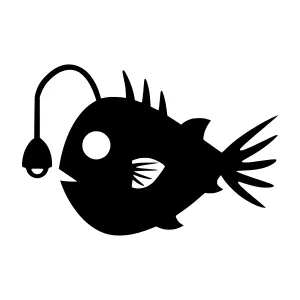Venture Angler Illustration - Black Silhouette