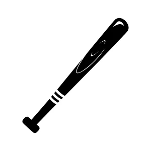 Baseball Bat Icon - Black Silhouette