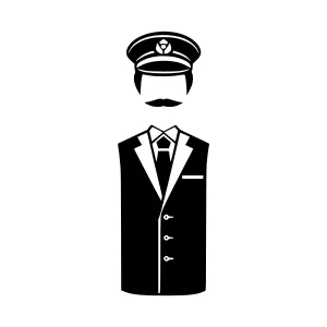 Pilot Silhouette Vector Illustration