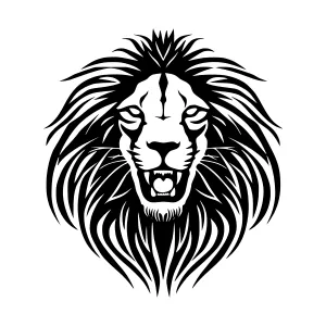Tribal Lion Head Silhouette Vector Art