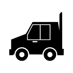 Simple Black Truck Icon - Vector Illustration
