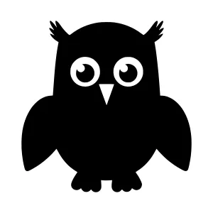 Cute Black Owl Silhouette Vector Illustration