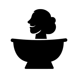 Silhouette Woman in Bath Icon