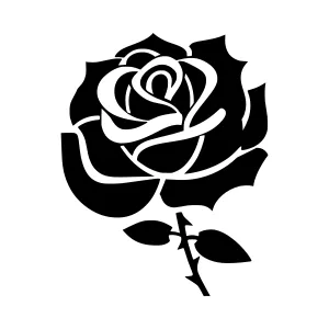 Black Rose Silhouette Vector Illustration