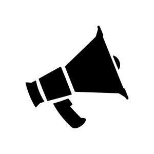 Black Megaphone Icon - Vector Illustration