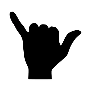 Shaka Sign Silhouette Vector Icon