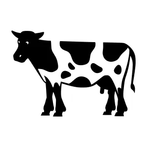 Black & White Cow Silhouette Vector