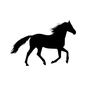 Silhouette Horse Running - Simple Vector Graphic