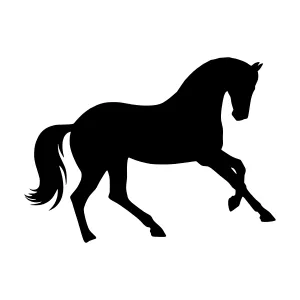 Silhouette Horse Running - Black Outline Vector