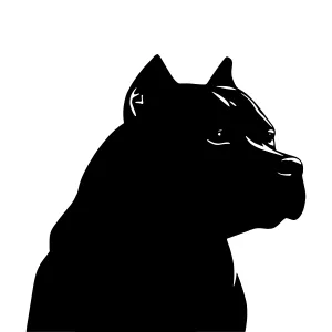 Silhouette Dog Head - Black Vector Illustration