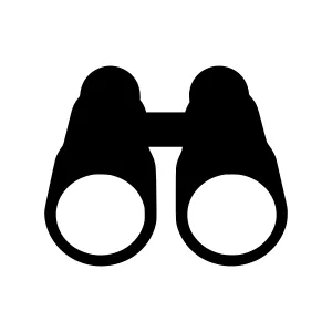 Black Binoculars Icon - Vector Illustration