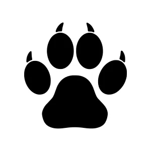 Black Paw Print Icon - Vector Illustration