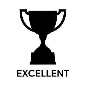 Black Trophy Award - Excellence Vector Icon