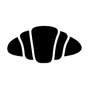 Black Croissant Icon - Vector Illustration