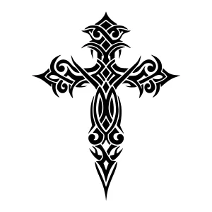 Tribal Cross Tattoo Design Vector