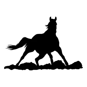 Silhouette Horse Running - Black Outline Vector