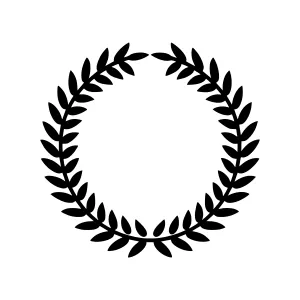 Black Laurel Wreath Icon - Vector Illustration