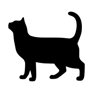 Silhouette Cat Outline Vector Graphic
